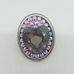 GASOLINE GLAMOUR Jewelry - Swarovski rhinestone heart cocktail ring sample GASOLINE GLAMOUR Jewelry - Swarovski rhinestone heart cocktail ring sample